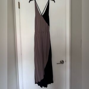 Mossimo Supply Co. Taupe and Black Asymmetrical Maxi Dress